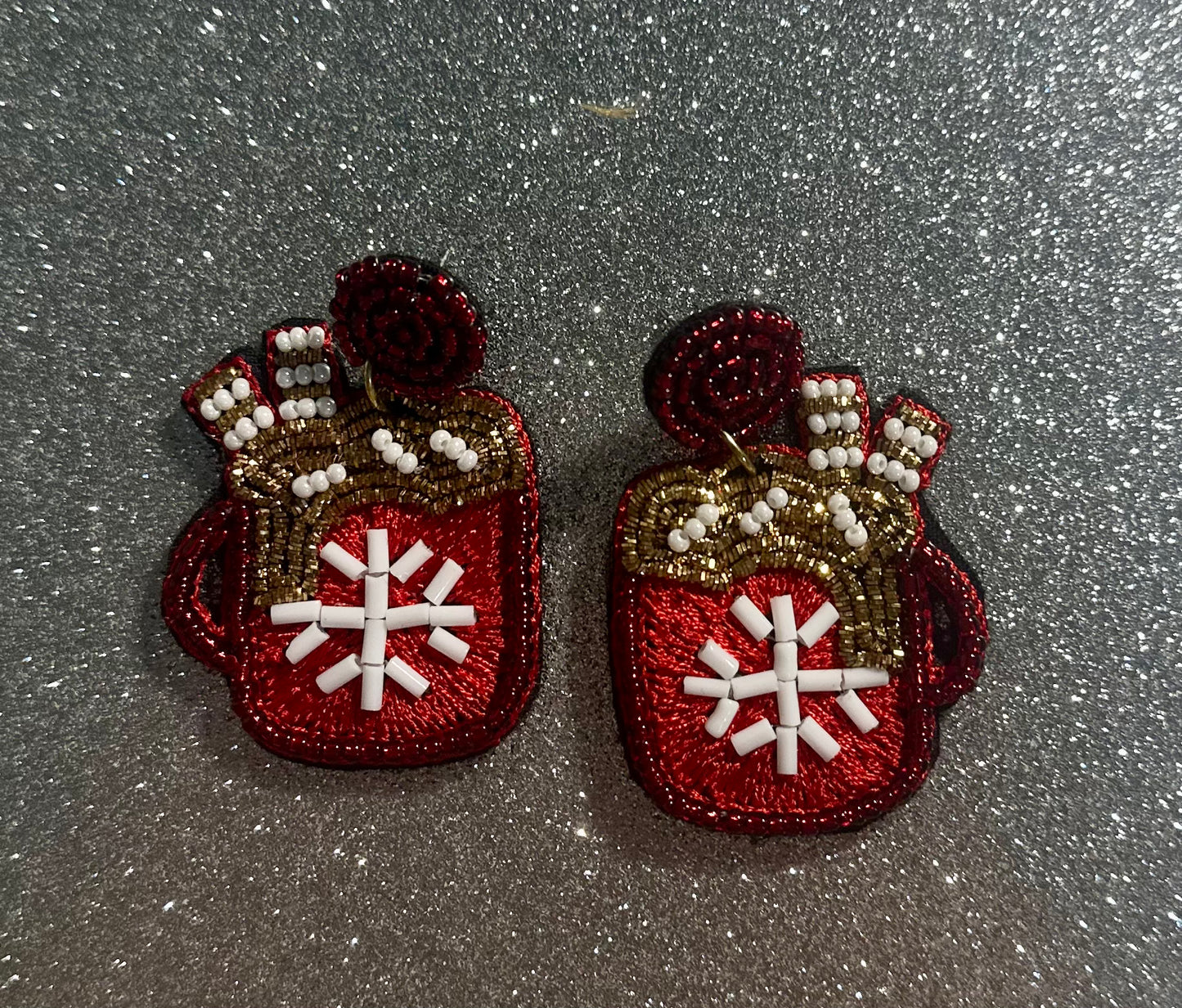 Hot Cocoa Beaded Earrings