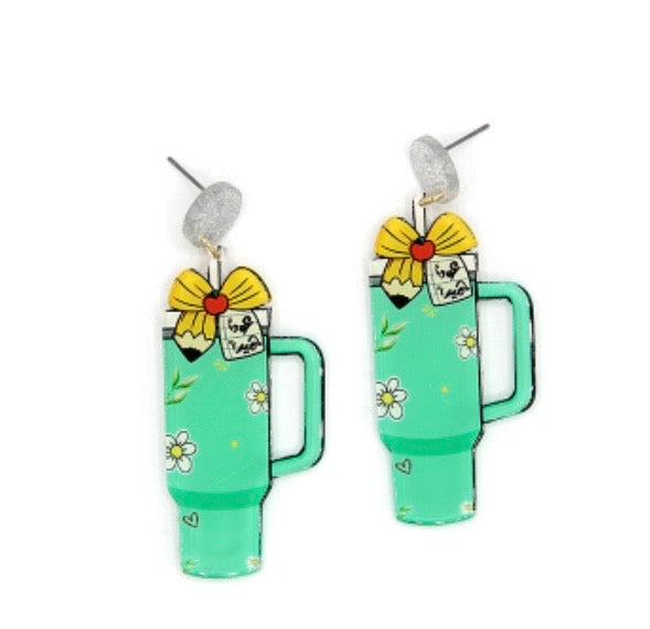 Teal Tumbler Earrings