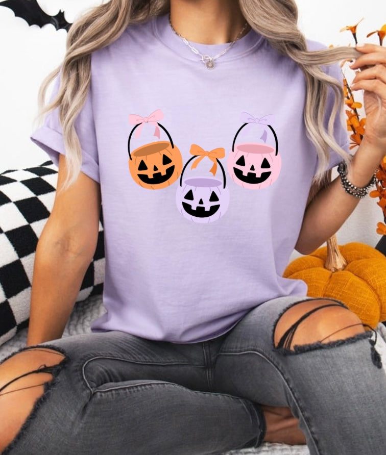 Halloween Jack O Lantern Bucket Tee