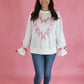 Rhinestone Heart Bow Sweatshirt