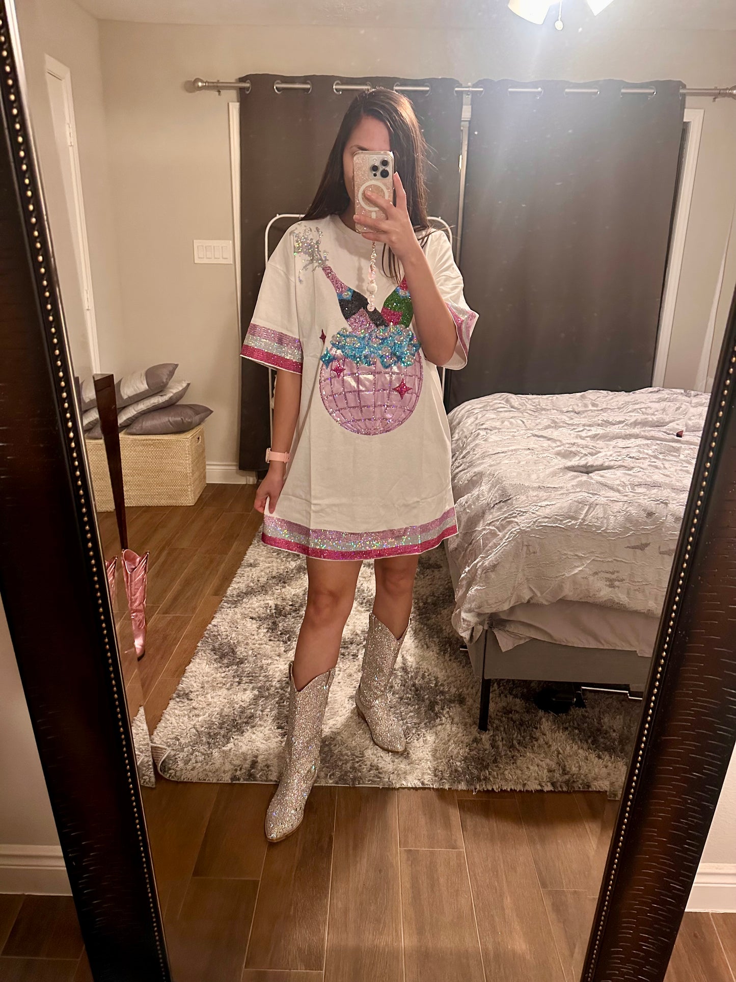 Sequin Party T-Shirt Dress
