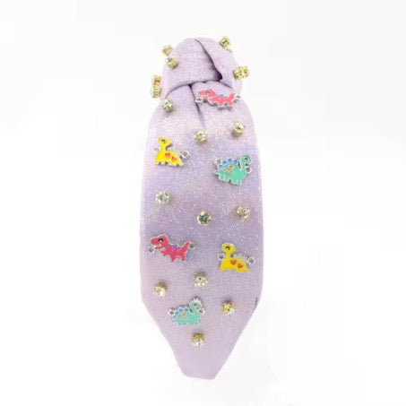 Shiny Purple Dinosaur Jeweled Headband