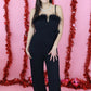 Black feather jumpsuit