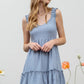 Light Blue Tank Tiered Dress