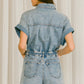 Medium Wash Denim Distressed Romper