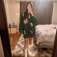 Green Sequin Poinsettia Dress