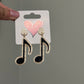 Glitter Eighth Note Earrings