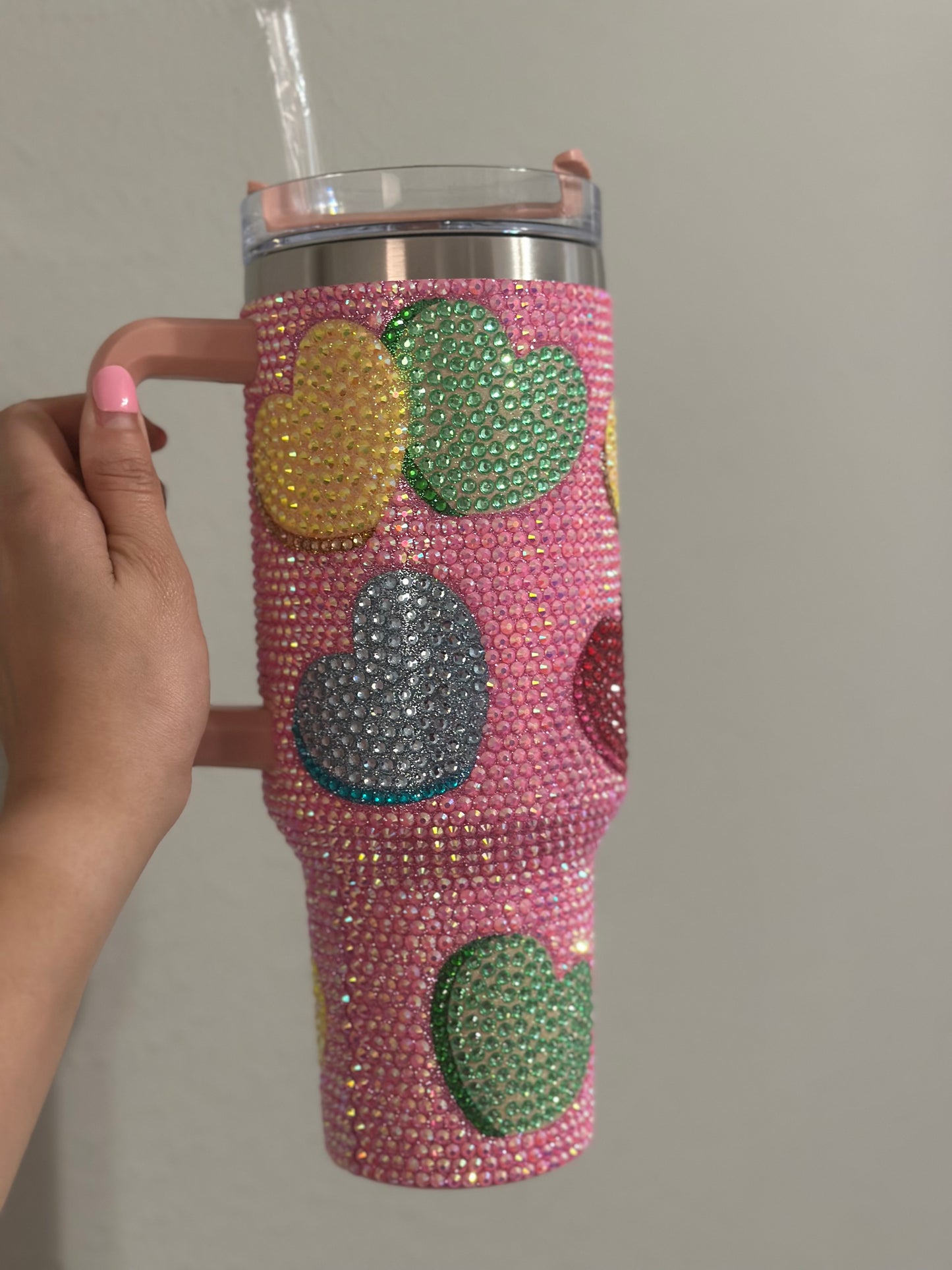 Candy Heart Rhinestone Tumbler