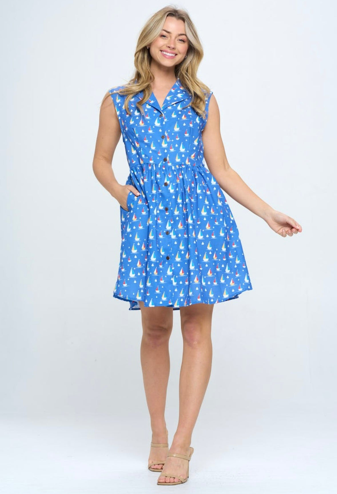 Sailboat Print Dress