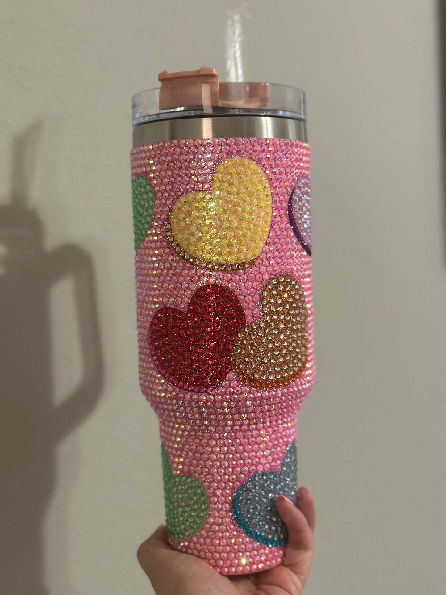 Candy Heart Rhinestone Tumbler