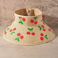 Cherry Straw Visor Hat
