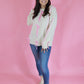 Cream and Pink Tie Bow Sweater