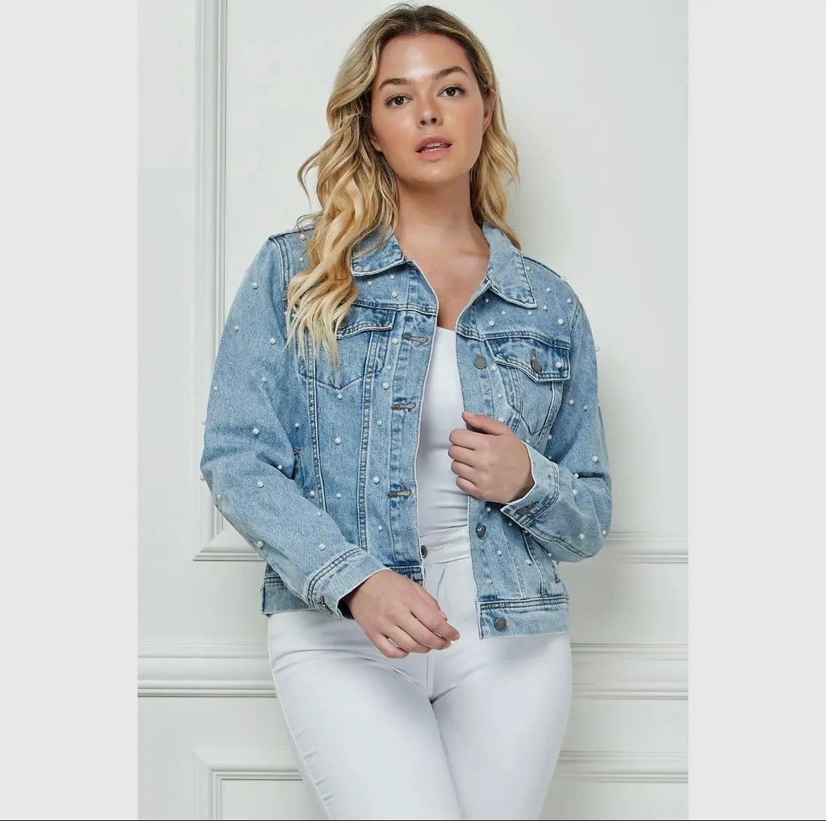 Pearled Denim Jacket