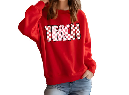 Checkered Teach Sweatshirt