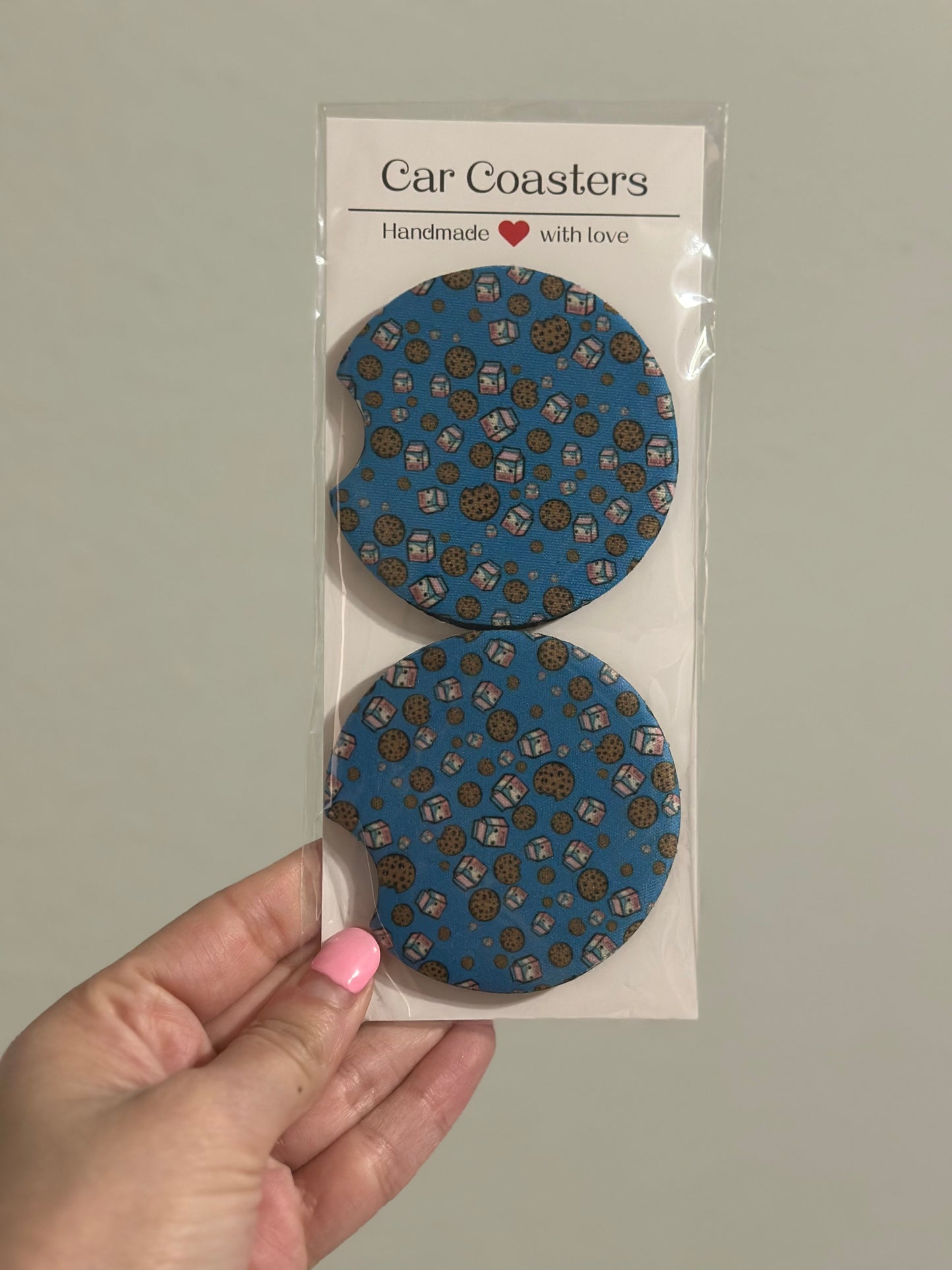 Milk and Cookies Car Coasters