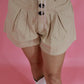 Beige High Waisted Shorts