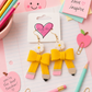 Pencil Bow Earrings with Flower
