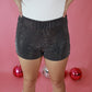 Black High Waisted Rhinestone Short