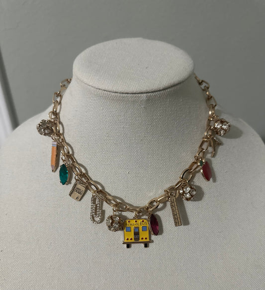 School Bus Teacher Chain Necklace