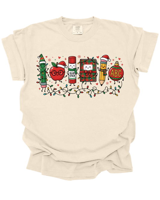 Christmas School Supplies Tee
