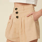 Beige High Waisted Shorts