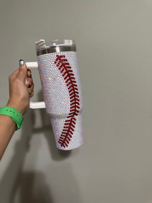 Rhinestone Baseball Tumbler