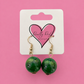 Green Iridescent Bead Earrings
