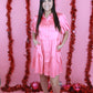 Coral satin dress