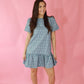 Slate Blue Jacquard Dress
