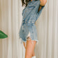 Medium Wash Denim Distressed Romper