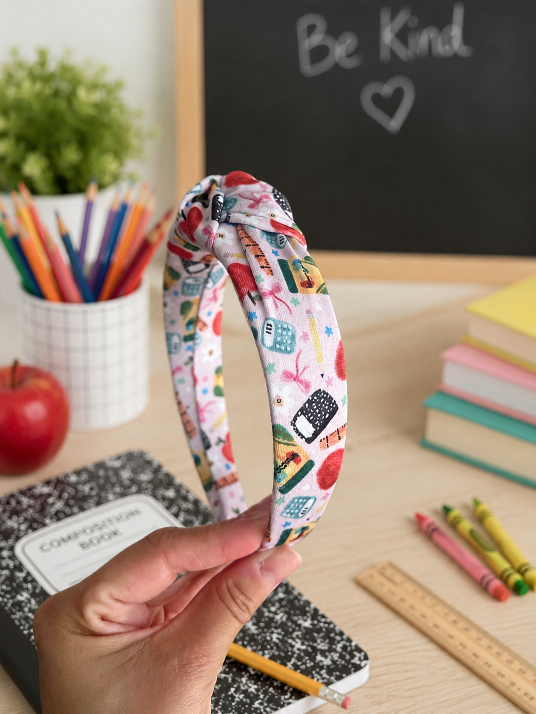 School Patterned Headband