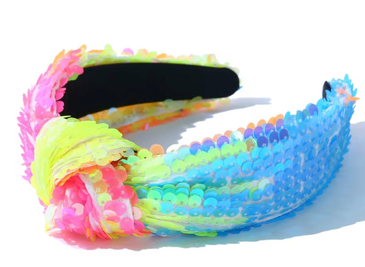 Multi Color Sequin Knot Headband