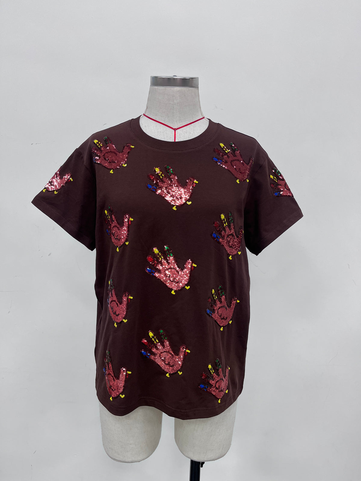 *PREORDER* Sequin Hand Turkey Top