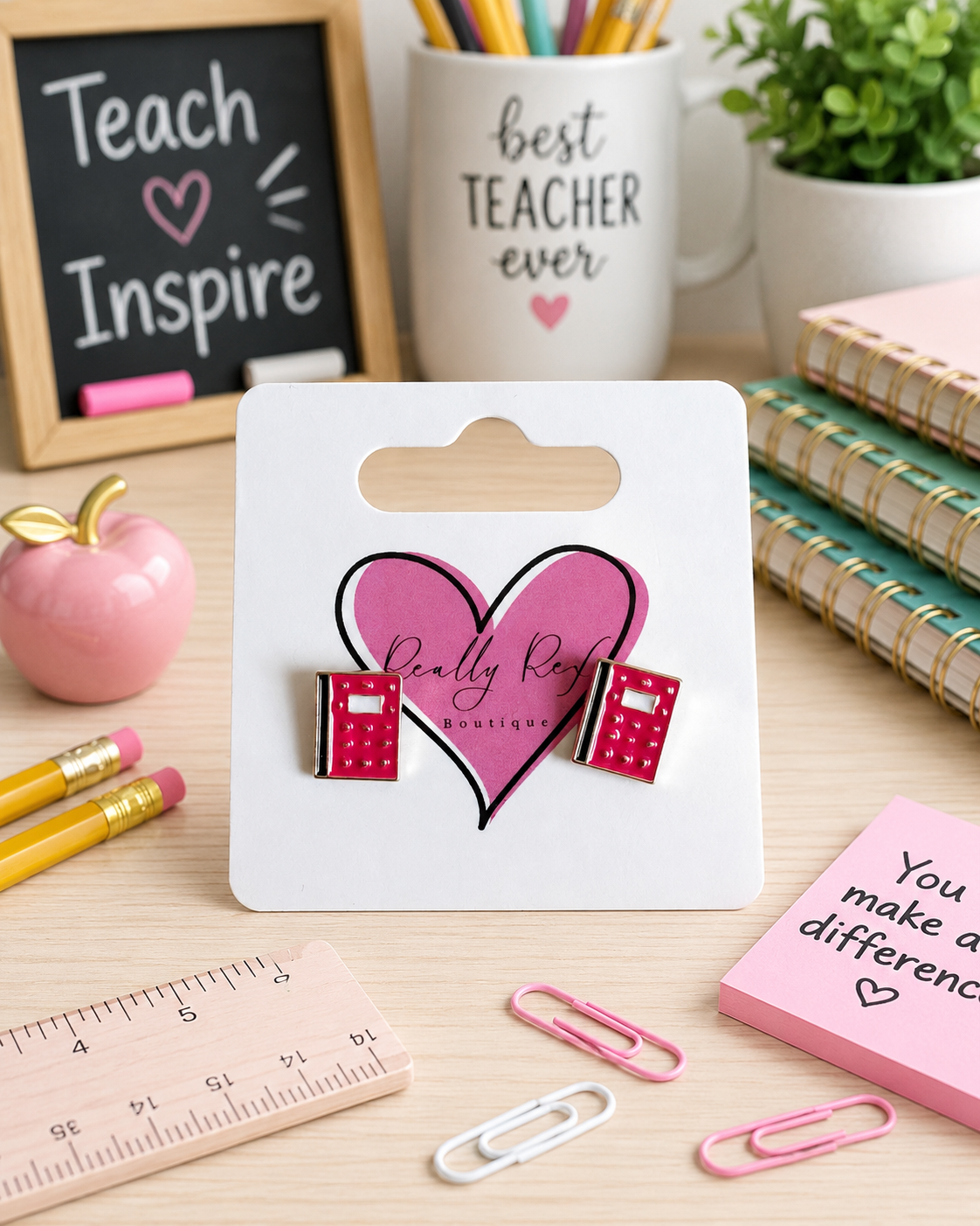 Pink Composition Studs