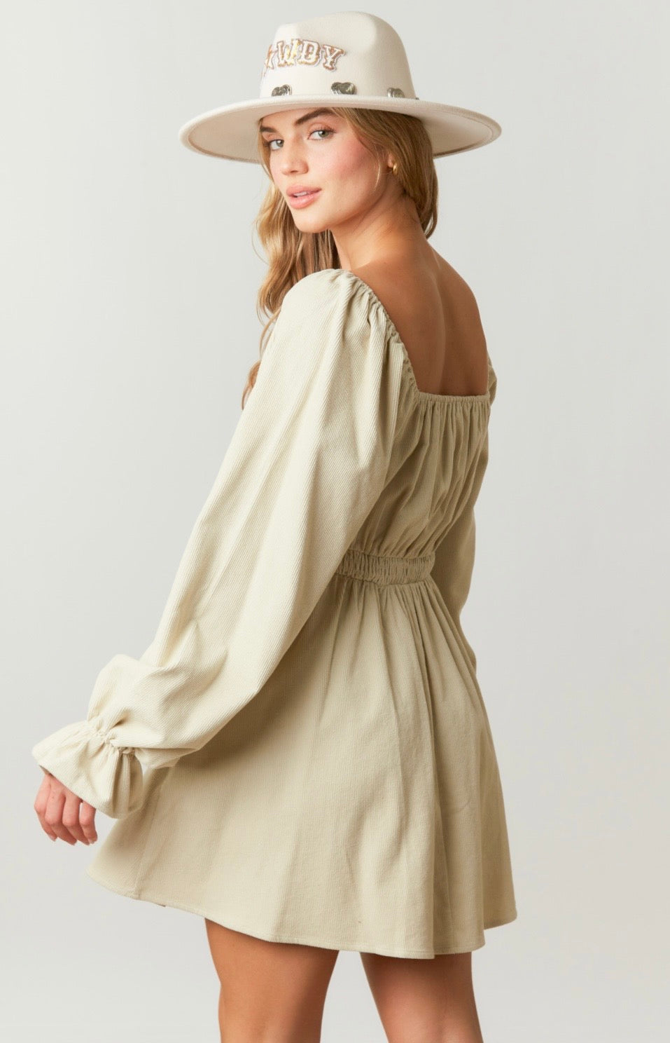 Corduroy Cream Disco Cowgirl Dress