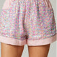 Pink Sequin High Waisted Paper Bag Shorts