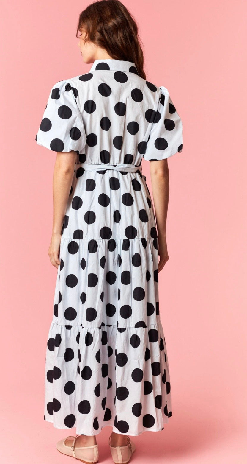 Black and White Polka Dot Maxi Dress