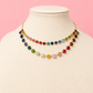 Layered Rainbow Rhinestone Necklace