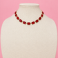 Red Rectangle Rhinestone Necklace