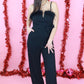 Black feather jumpsuit