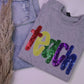 Sequin Embroidered Teach T-Shirt