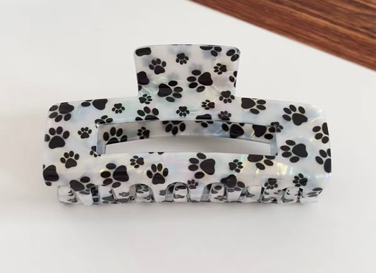 Iridescent Paw Print Hair Clip