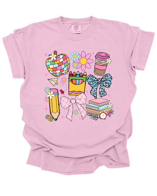 Preppy in Pink Teacher Graphic Tee