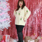 Oversized Cream Sequin Candy Cane Top