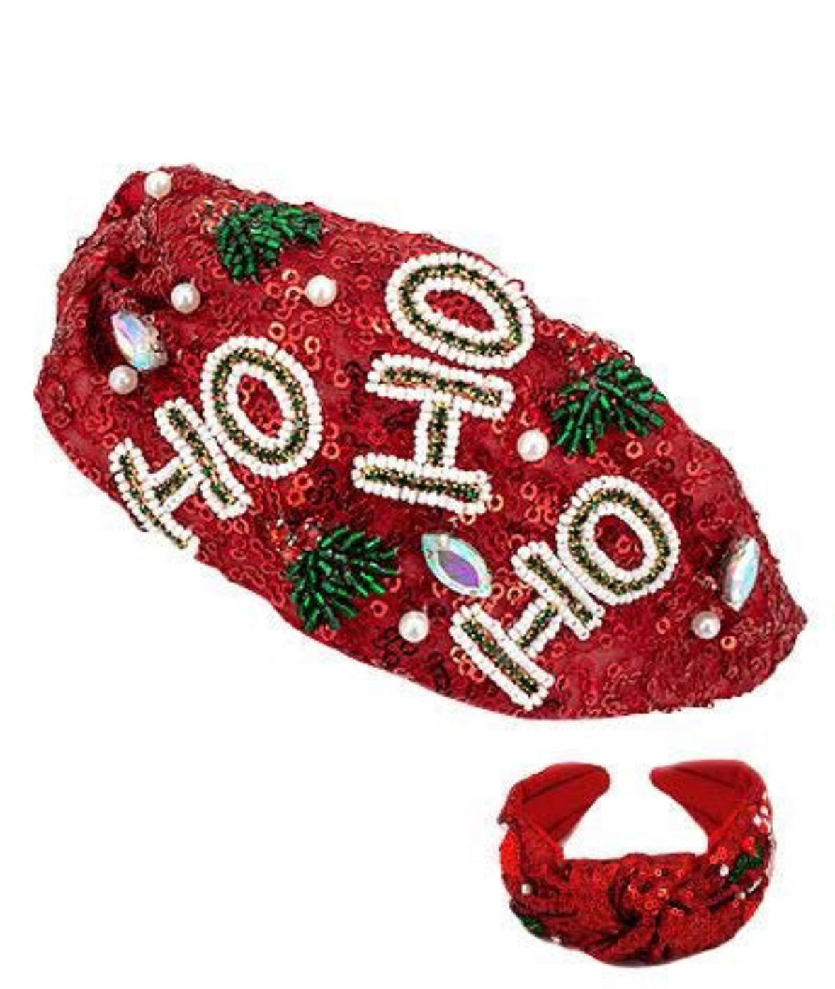 Red Sequin HO HO Headband