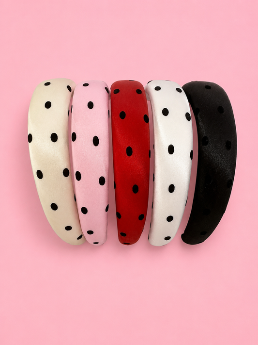 Satin Polka Dot Headband