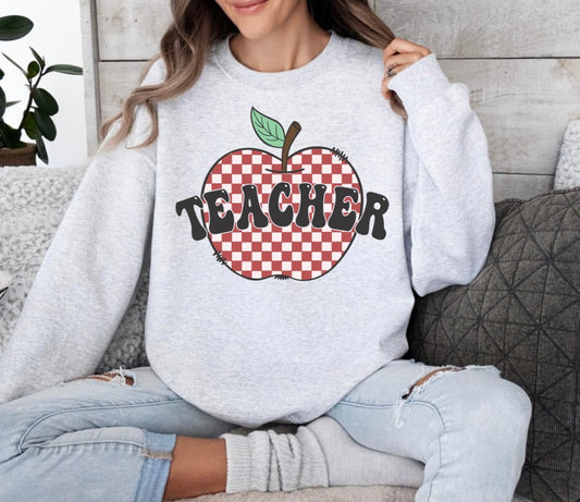 Checked Apple Teacher Sweatshirt