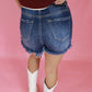 Risen Fold Over Denim Shorts