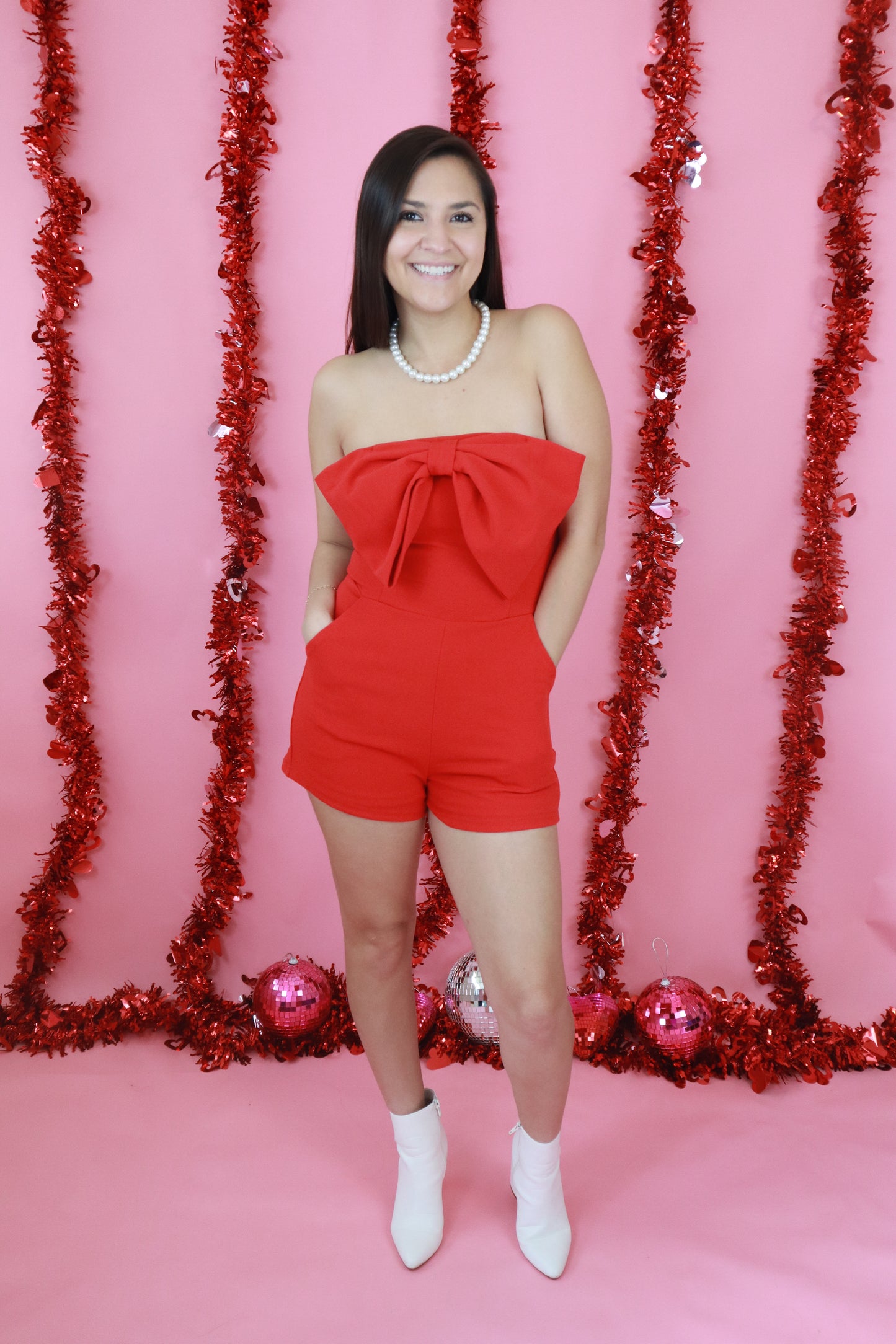 Red Bow Romper