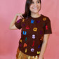 Sequin Colorful Alphabet Shirt